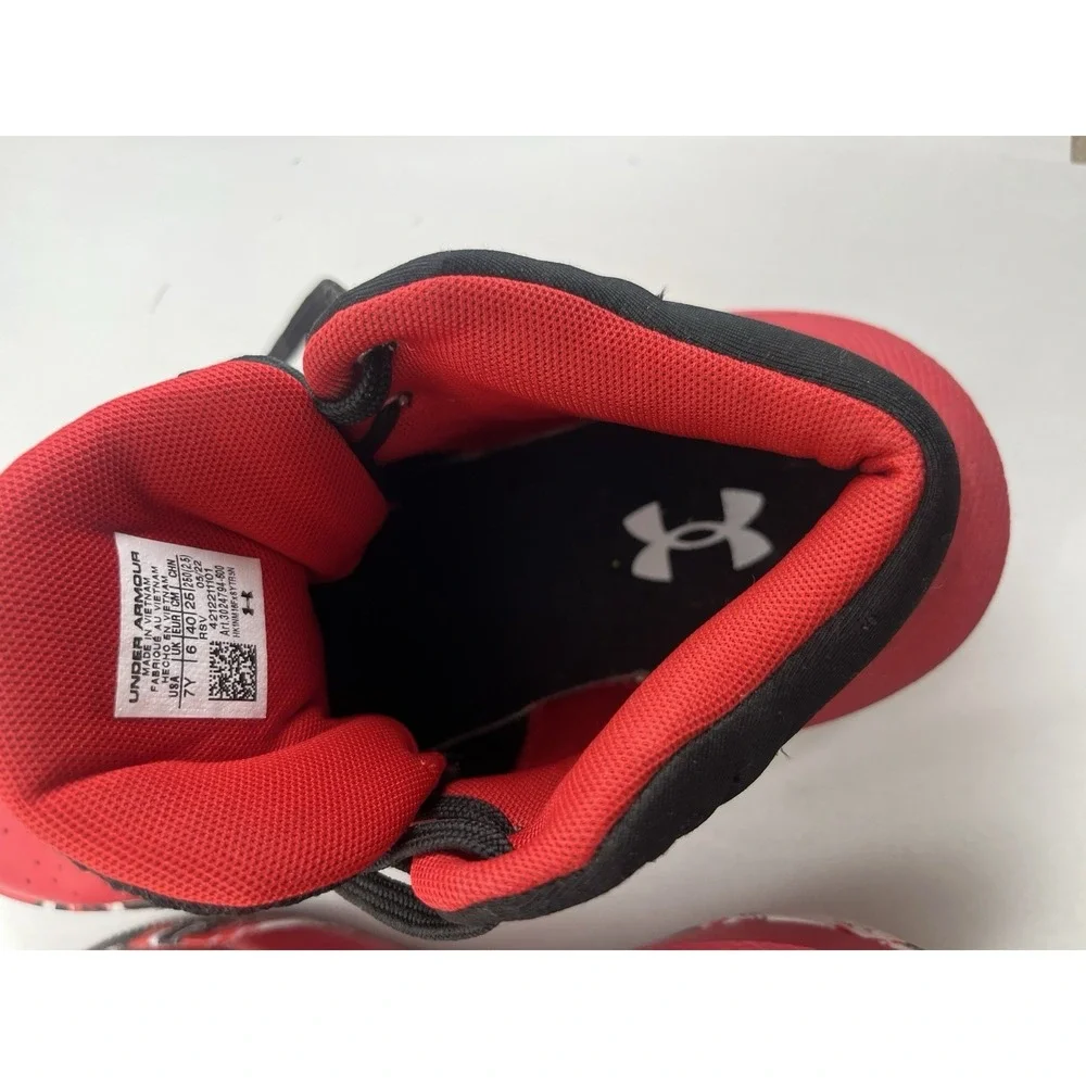 Under Armour Basketball Shoes 3024791 Red Black Youth 7Y Men's 6 EU 40